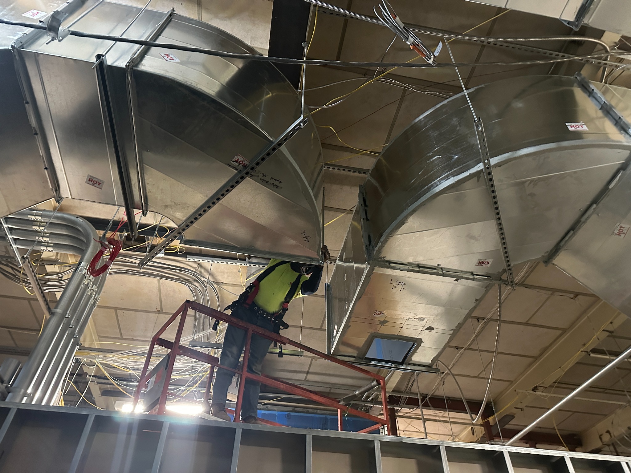 Large curved duct sections in progress
