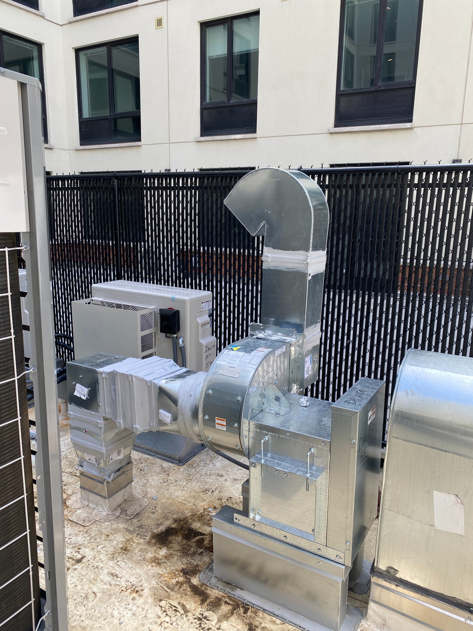 Rooftop ductwork and fan installation